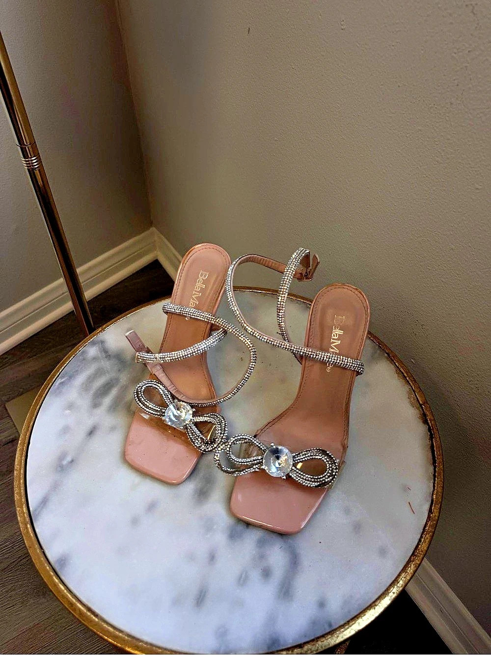 !SALE! Rhinestone Crystal Formal Wraparound Bow Heels